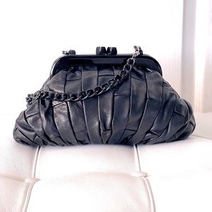 Faux Leather Clutch Purse with Removable Strap